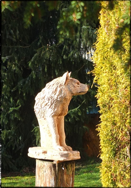 wolf holz geschnitzt motors�ge kettens�ge kunst holzwerker